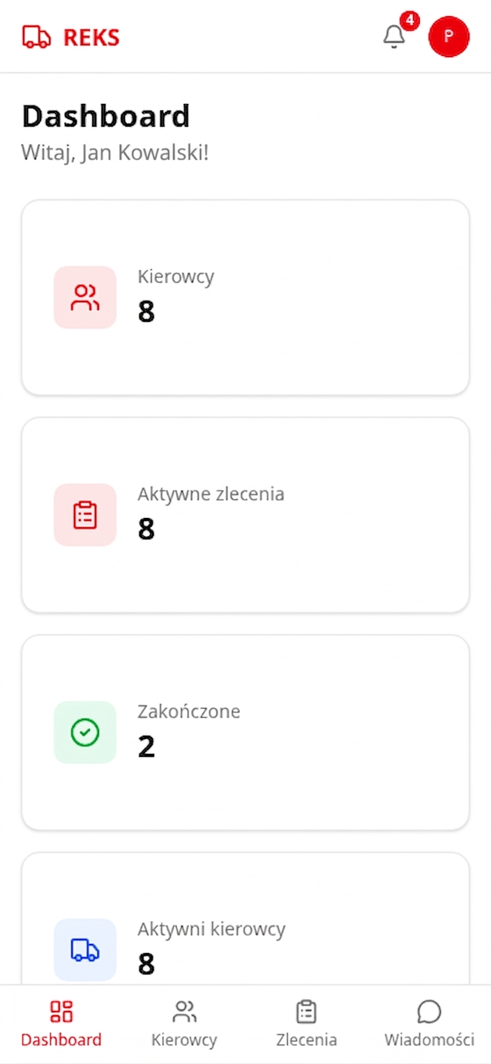 Dashboard — mobile